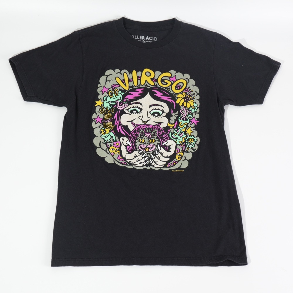 Killer Acid Virgo Graphic Tee Black Limited Edition Psychedelic Art Shirt Small